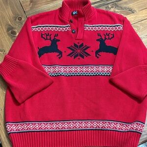 Chaps Ralph Lauren Reindeer Pattern Men's Sweater Holiday Christmas